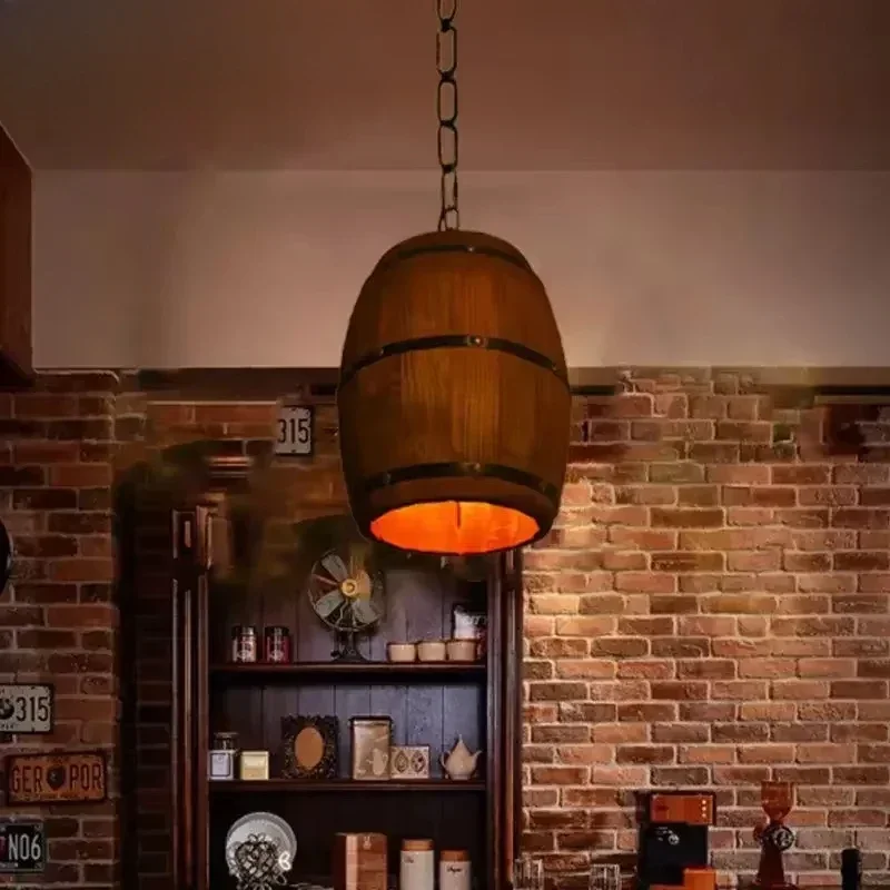 소박한 빈티지 샹들리에 나무 펜던트 조명 와인 배럴 행 - Wine & Beer Guayaquil 리뷰 및 가격